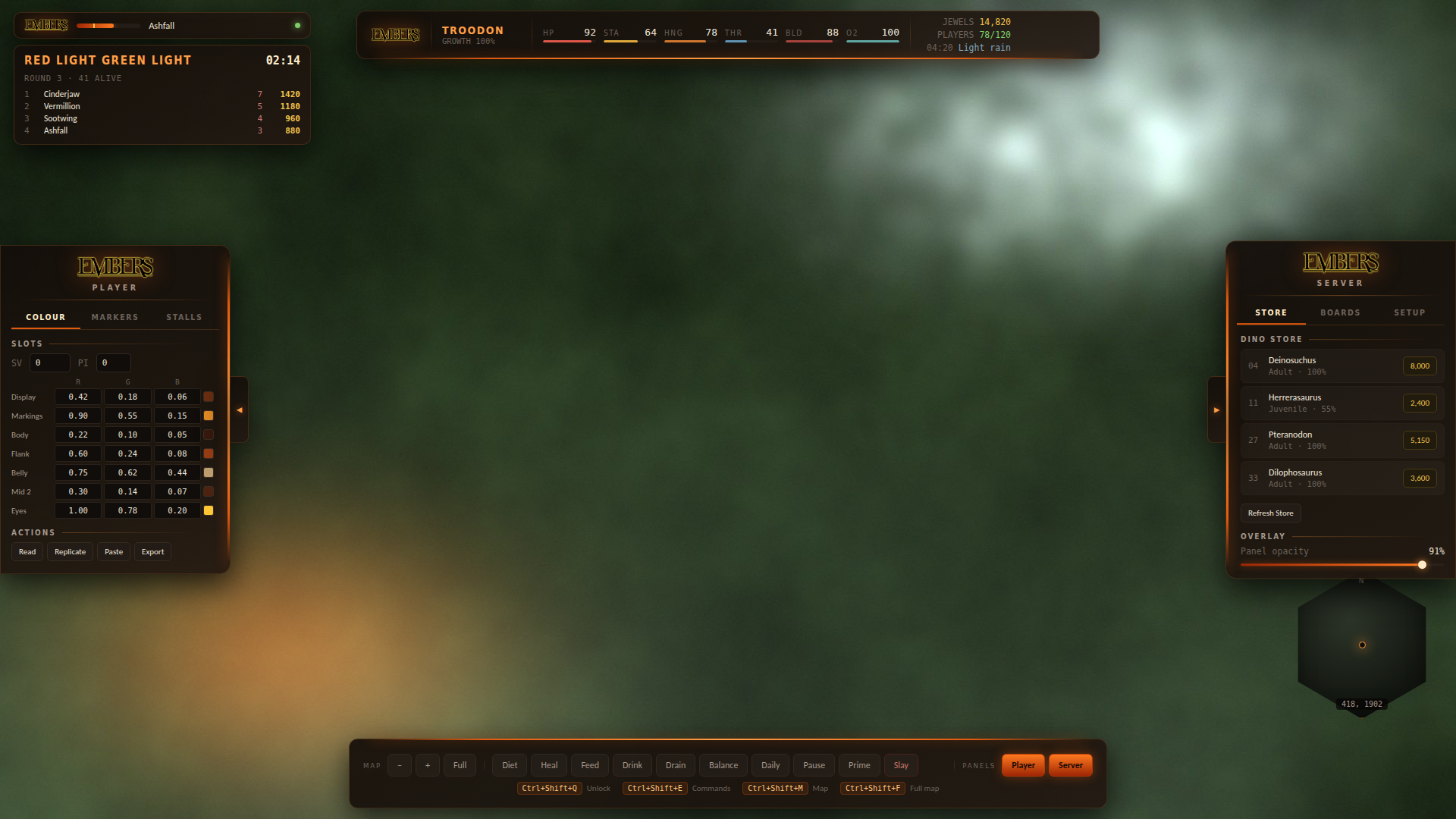 The Embers Companion overlay